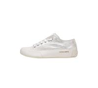Candice Cooper Rock S-Sneakers in Pelle Sfumata-Bianco, Bianco-Argento 39
