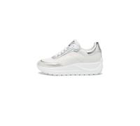 Candice Cooper Sneakers in Pelle, Bianco-Argento 39