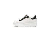 Candice Cooper Spark 010-Sneakers in Pelle-Bianco, Bianco-Nero 36