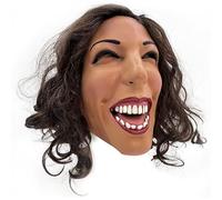Candidate Spoof Masque - Ride Celebrity Prann Face Coperpetta per adulti, donne con lunga maschera per capelli per il costume da maschera di Halloween Carnival | PROPRITÀ PAZIONE