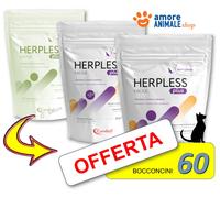 Candioli HERPLESS PLUS → 30 Bocconcini - Cura Infezioni HERPES del Gatto e Gatti