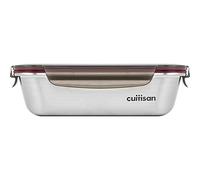 CANDL Cuitisan (Flora) Contenitore ermetico per Alimenti in Acciaio Inossidabile con Coperchio con Chiusura a Clip, Adatto a Forno e microonde, EC7-SS07, Rettangolare (22,0cm x 15,7cm x 6,5cm/1100ml)