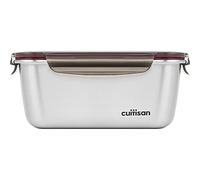 CANDL Cuitisan (Flora) Contenitore ermetico per Alimenti in Acciaio Inox con Coperchio con Chiusura a Clip, Adatto a Forno e microonde, EC7-SS08, Rettangolare (22,0cm x 15,7cm x 9,5cm/1800ml)