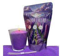 Candle Bloom Candela Profumata | Lavanda | Granelli di Cera Naturale 100% di Palma | Fino a 2 Candele per Sacchetto | Durata 50+ Ore | Cera Viola con Stoppini Inclusi