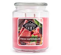 Candle-Brothers Grande candela profumata in barattolo con coperchio | Fresh Watermelon | Candela profumata fruttata | Candela 2 stoppini | Candela lunga durata | Regalo per donne