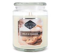 Candle-Brothers Grande candela profumata in barattolo | Latte e biscotti | Candela profumata dolce | Candela lunga durata (100 h) | Candela con più stoppini | Candele bianche