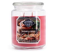 Candle Brothers - Grande Candela Profumata in Vetro Sugar & Spice | Invernale a Lunga Durata (80 h) | Più Stoppini | Rossa