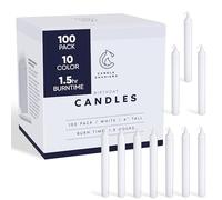 Candle Charisma 100 candele bianche per incantesimi, 10,2 cm, candele profumate alla paraffina, senza fumo e antigoccia, candele colorate, lunghe candele coniche spesse 1,1 cm per rituali, stregoneria