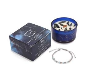 Candle E Bracciale In Gemme Di Moonstone E Aquamarine Regalo CRYSTAL ZODIAC