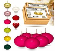 CANDLE HARMONY© Candele galleggianti 6 PEZZI Ø 40 mm con petali di rosa GRATIS Colori festivi Candela galleggiante Candele di Natale Compleanno San Valentino Pasqua Candles (Pink)