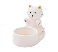 Candle Holder,Ceramic Soft Cat Design Candlestick Stand | Cat Candle Tea Light Holder, Smoothing Finish Durability For Bathroom Kitchen Bedroom Tabletop Apartment Party Banquets Shelves Mantels