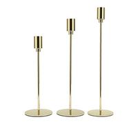 Candle Holder, Gold Candlestick Holders for Weddings, Elegant Taper Candle Holders with Non Slip Pad, Vintage Brass Coating Iron Candlestick for Table Decoration, Dining Room,