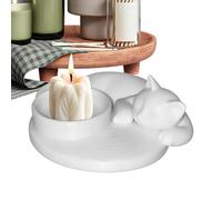 Candle Holder - Kitten Sleeping Design Candlestick Stand for Home Decor | Resin Handmade Tea Light Holder with Stable Base Structure, Decorative Candle Stick for Fireplace Mantel Farmhouse Use