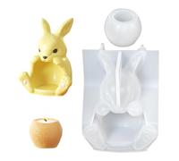 Candle Holder Mold, Non-Stick Reusable Tool, Bunny Theme Easy Release Mould, Silicone Mold For Easter Celebration, Easter Candle Holder Silicone Molds For Plaster Epoxy Resin