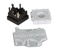 Candle Holder - Silicone, 6.92x6.69in Casting Mould Non-Stick House Shape | Easy-Release DIY Craft Mold for Decorative Candles, Concrete Resin Plaster Mold for home decor, art projects, birthday