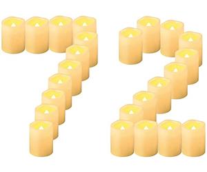 CANDLE IDEA Candele votive a LED senza fiamma, confezione da 72, 3,8 x 5,1 cm, funzionamento a batteria, elettriche, senza fiamma, per esterni, candele finte per matrimoni, Natale, decorazioni di