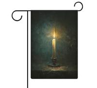 Candle in The Darkness Dark Fantasy Bandiera da giardino stagionale Vacanze Stagionali Tela Bifacciale Casa Yard Bandiere Esterni 30,5 x 45,7 cm