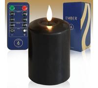 Candle LED Senza Fiamma Flickering EMBER™ Nera Alimentata A Batteria 10cm