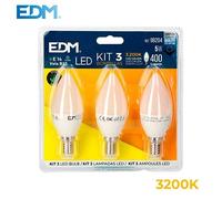 Candle Light Bulb Edm 5 W E14 G 400 Lm (3200 K) NUOVO
