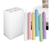 Candle Making Molds - 6 Cavity Easy Release Silicone Mould Set, Multi Shape Candle Crafting Molds for DIY Handmade Candles, Wax Casting Tools for Creative Projects | Durable Non Stick Mold Set