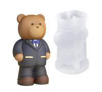 Candle Making Molds, Bride and Groom Bear Shape Silicone Mold, Handmade Decoration Molder for Resin Craft, Reusable Candle Supplies for Scented Candles and Soap Making