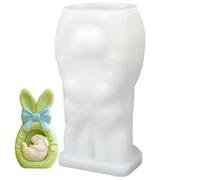 Candle Making Molds - Non Sticky Easy Release Silicone Mold, Easter Bunny Shape for DIY Candle Crafting, Resin, Plaster, and Arts Projects in Kitchen, Home, Craft Room and Creative Workshops