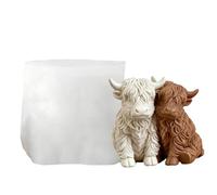 Candle Mold - Cow 3d Cartoon Animal Silicone Casting Mold With Flexible Easy Release Design | Diy Wax Soap Resin Craft Tool | Cute Decorative Ornament Maker | Thanksgiving Birthday Party Home Office