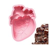 Candle Mold, Silicone Heart Mold, Craft Making Tool, 3d Design, Non Stick Flexible Material, Wax Soap Resin Dessert Use, 6.42x5.08x1.26 Inches Pink Blue 1 Piece