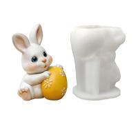 Candle Molds - Bunny With Egg | Heat-Resistant Reusable Egg-Shaped Mold For Friends, Students, Adults, Men, Women; Perfect For Easter, Birthday, Party, Home And Indoor Candle Making