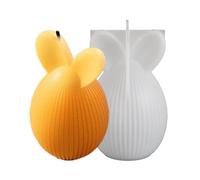 Candle Mould - Silicone | Bunny Scented Plaster Candle Silicone Mold | Reusable DIY Mold For Easter Rabbit Soap And Resin Crafts Home Decor Concrete Mould