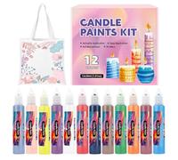 Candle Paint - 12 Vibrant Colors Candle Wax Pen Set | Creative Art Kit For Drawing And Decorating | Fun Writing Tools With Bright Color Wedding, Holiday, Birthday Party, Festival Crafts On Glass