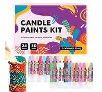 Candle Paint, Portable Craft Kit, 24-Piece Fabric Painting Tool, 0.55x4.45 inches Decorating Set with Assorted Colors, Ideal for Projects, Clothes Design, Glass Art and Hobby Activities