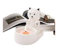 Candle Stand | Ceramic Cute Cat Design Candlestick S tand - Kitten Warming Paws Tea Light Holder,for Bathroom Kitchen Bedroom Tabletop Apartment Party Banchetti Shelves Mantels