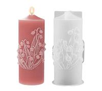 Candle Wax Molds - Flower Relief Shaping Tool, Cylindrical Resin Casting Pattern, Ornamental Wax Forming Supply, Detailed Blossom Texture Template, Artisan Crafting Equipment For Candles Soap Making