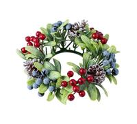 Candle Wreath Holders | Holiday Table Decorations - Artificial Candle Rings,for Kitchen Window Door Dinner Desktop Fireplace Party Wedding