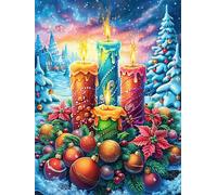 Candlelit Christmas Scene with Oranges Rompicapo 300 Pezzi Difficili Per Adulti Science Fiction Magical Dream Cartone Riciclato Tema Paesaggi Dettagliati Per Weekend Impegnativi Con Colla Inclusa Qua
