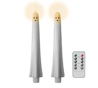 Candles Battery Operated - Ghost Led Flickering, Battery Operated Candles, Flameless Taper Candless,led Taper Candless | Ledd Candlesticks Halloween Decor for Indoor Outdoor Thanksgiving Fireplace