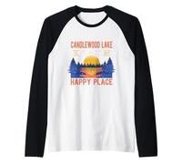 Candlewood Lake Is My Happy Place Camping Sayings Camper Maglia con Maniche Raglan