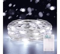 CandLuc Luci LED Batteria con Timer, 2M 20LED Lucine Led Decorative a Batteria Fairy Light Ghirlanda Luminosa Lucine Waterproof per Camere da Letto Giardino Casa Feste Natale Matrimonio