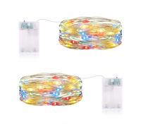 CandLuc Stringa Luci Led a Batteria, 2M 20LED Lucine Led Decorative a Batteria con Timer Rame Filo Fata Impermeabili per Camera Natale Interni e Esterni, Casa, Feste, Matrimonio