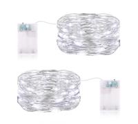 CandLuc Stringa Luci Led a Batteria, 5M 50 LEDs Lucine LED Decorative a Batteria con Timer, Lucciole a Batteria Impermeabili per Natalizie, Matrimonio, Giardino, DIY, Feste