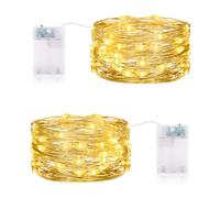 CandLuc Stringa Luci Led a Batteria, 5M 50 LEDs Lucine LED Decorative a Batteria con Timer, Lucciole a Batteria Impermeabili per Natalizie, Matrimonio, Giardino, DIY, Feste