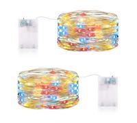 CandLuc Stringa Luci Led a Batteria, 5M 50 LEDs Lucine LED Decorative a Batteria con Timer, Lucciole a Batteria Impermeabili per Natalizie, Matrimonio, Giardino, DIY, Feste