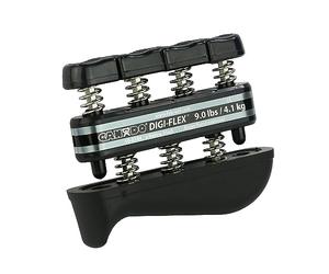 CanDo Digi-Flex Esercitatore per Mano, Nero Resistenza Extra Elevata, Allenatore per Forza di Dita e Mano, Resistenza di 4,1 kg per le Dita / 14,1 kg per la Mano