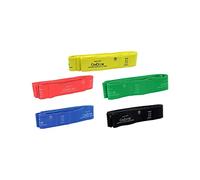 CanDo Fascia di resistenza multi-grip da 6 piedi con passanti per mano/piede per allenamenti totali del corpo, allenamento, riabilitazione, stretching e terapia