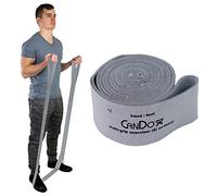 CanDo Fascia di resistenza multi-grip da 6 piedi con passanti per mano/piede per allenamenti totali del corpo, allenamento, riabilitazione, stretching e terapia