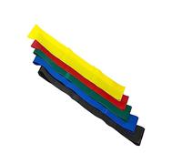Cando - Set di 5 fasce elastiche per esercizi, 38 cm, 1 per ogni colore: Giallo, Rosso, Verde, Blu, Nero