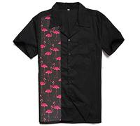 Candow Look Uomo Vintage Camicia da Bowling Danza Camicia Mens Epoca