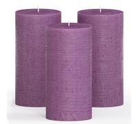 CANDWAX 3x6 Candele a colonna Set di 3 - Candele rustiche decorative Candele senza profumo e antigoccia - Ideali come candele da matrimonio o can