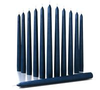 CANDWAX Candele coniche da 25,4 cm, set di 12 candelabri antigoccia non profumati, perfetti per cena e uso domestico, blu scuro